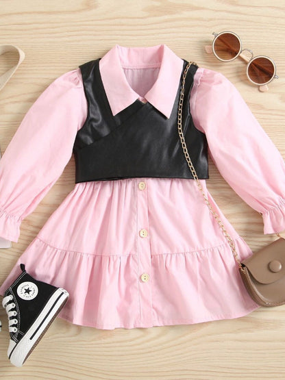 Children's Button Front Dress and Vest Set