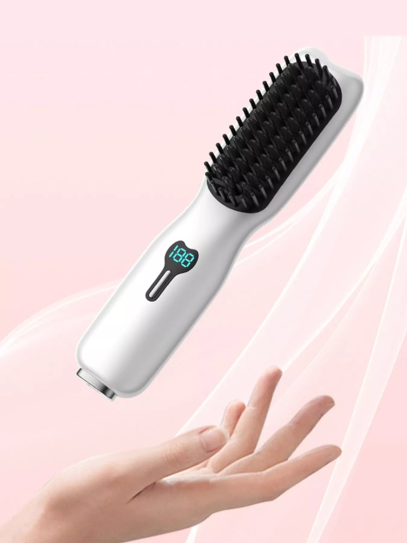 2-in-1 Mini Wireless Ionic Brush Hair Straightening Comb