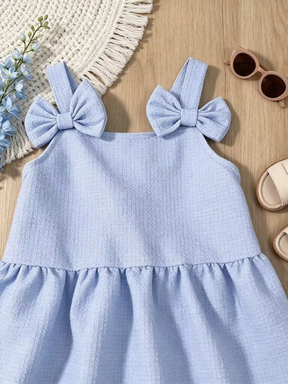 Children's Bowknot Sleeveless Dress