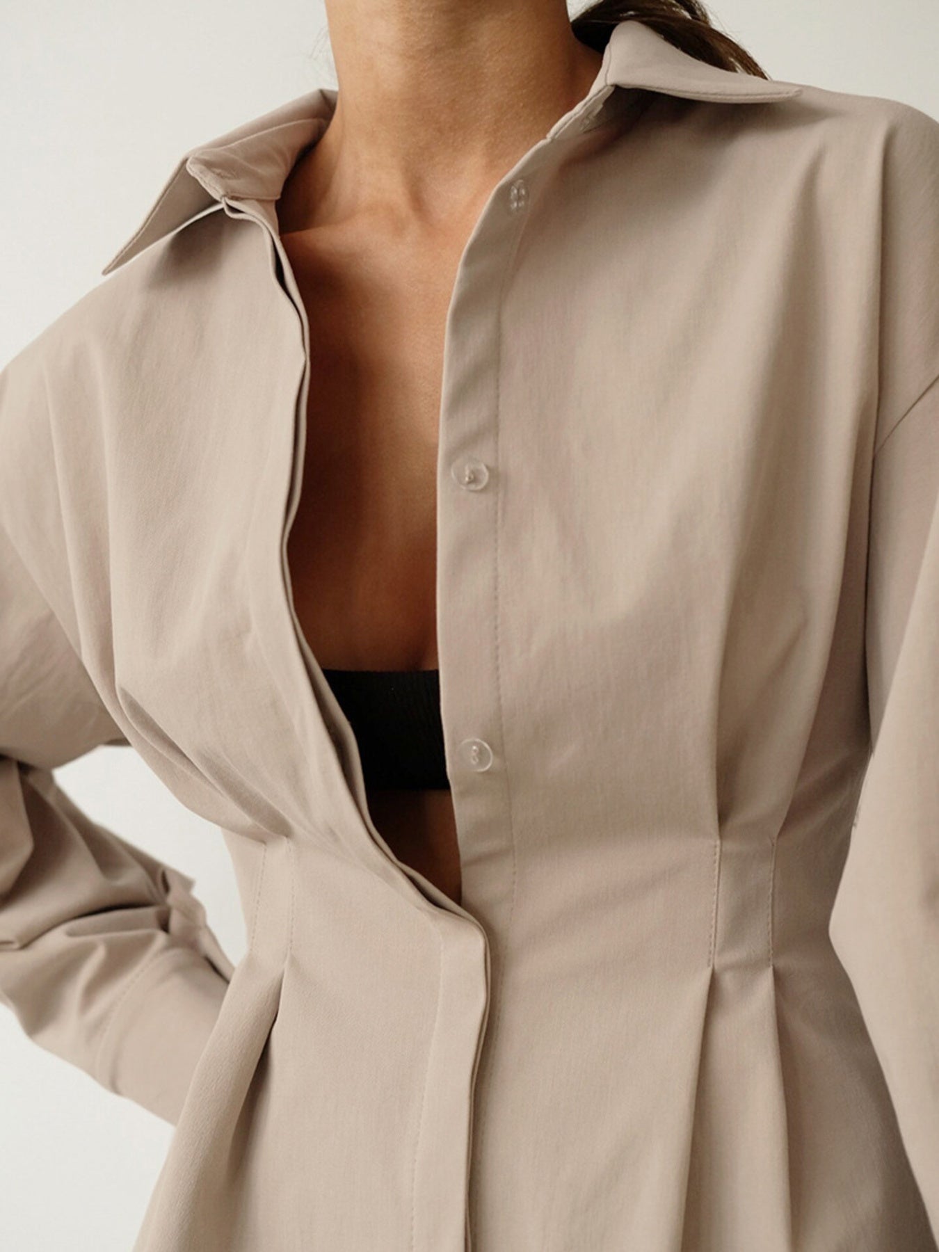 Button Up Long Sleeve Shirt Dress