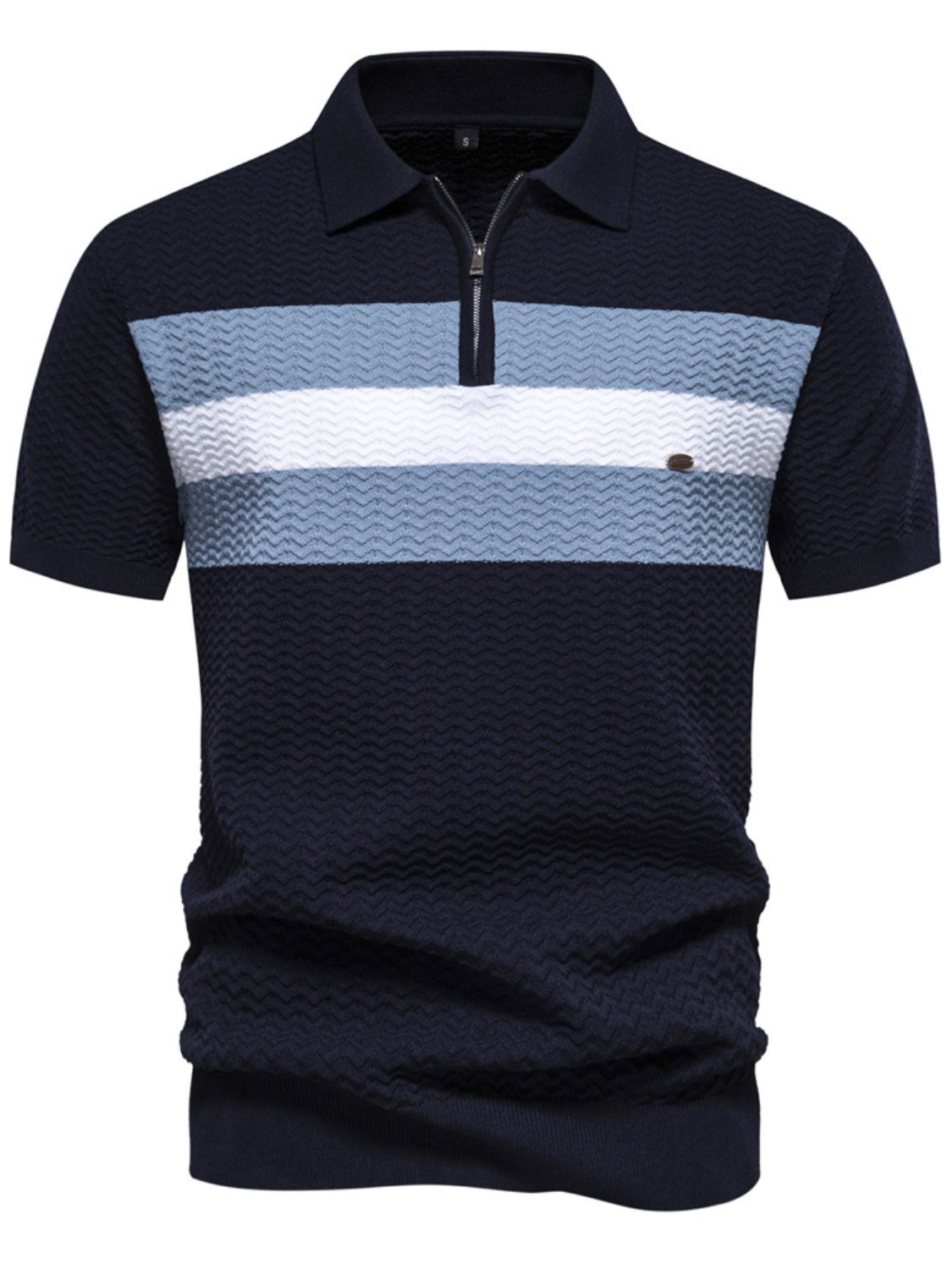 Men's Striped Texture Knit Polo