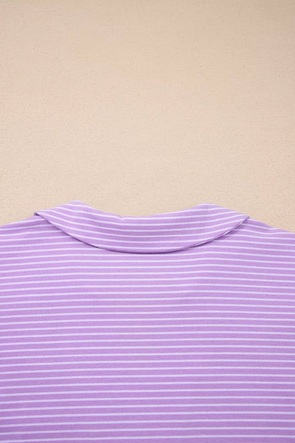 Stripe Polo Shirt and Drawstring Shorts Set