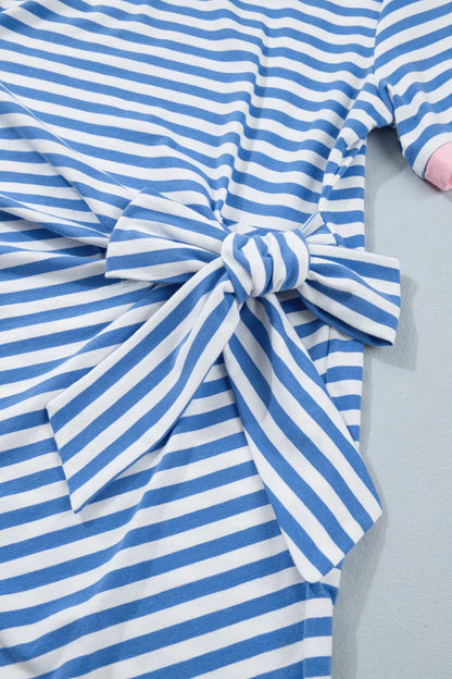 Stripe Nautical Tie Mini Dress