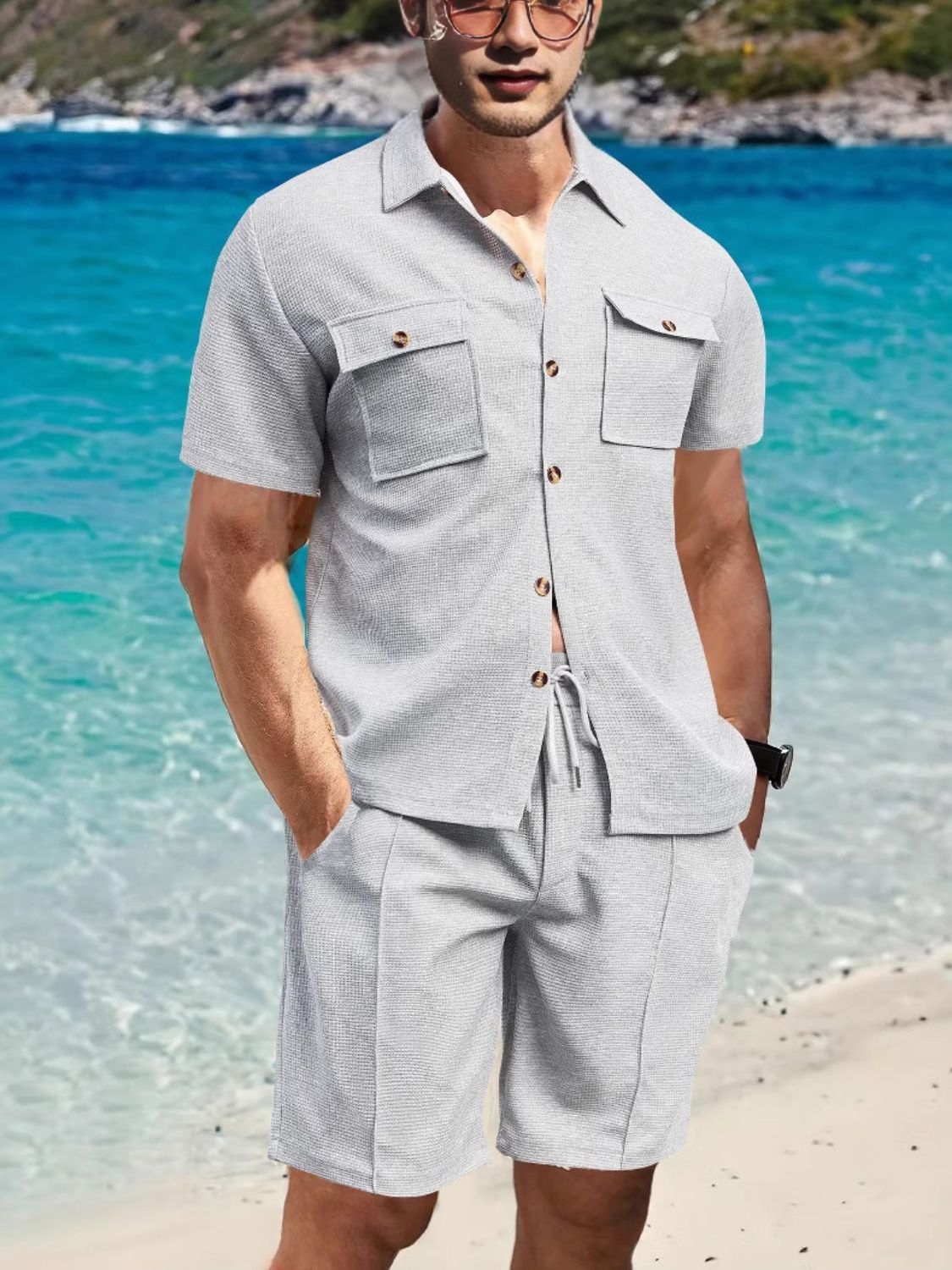 Men's Full Size Shorts Set