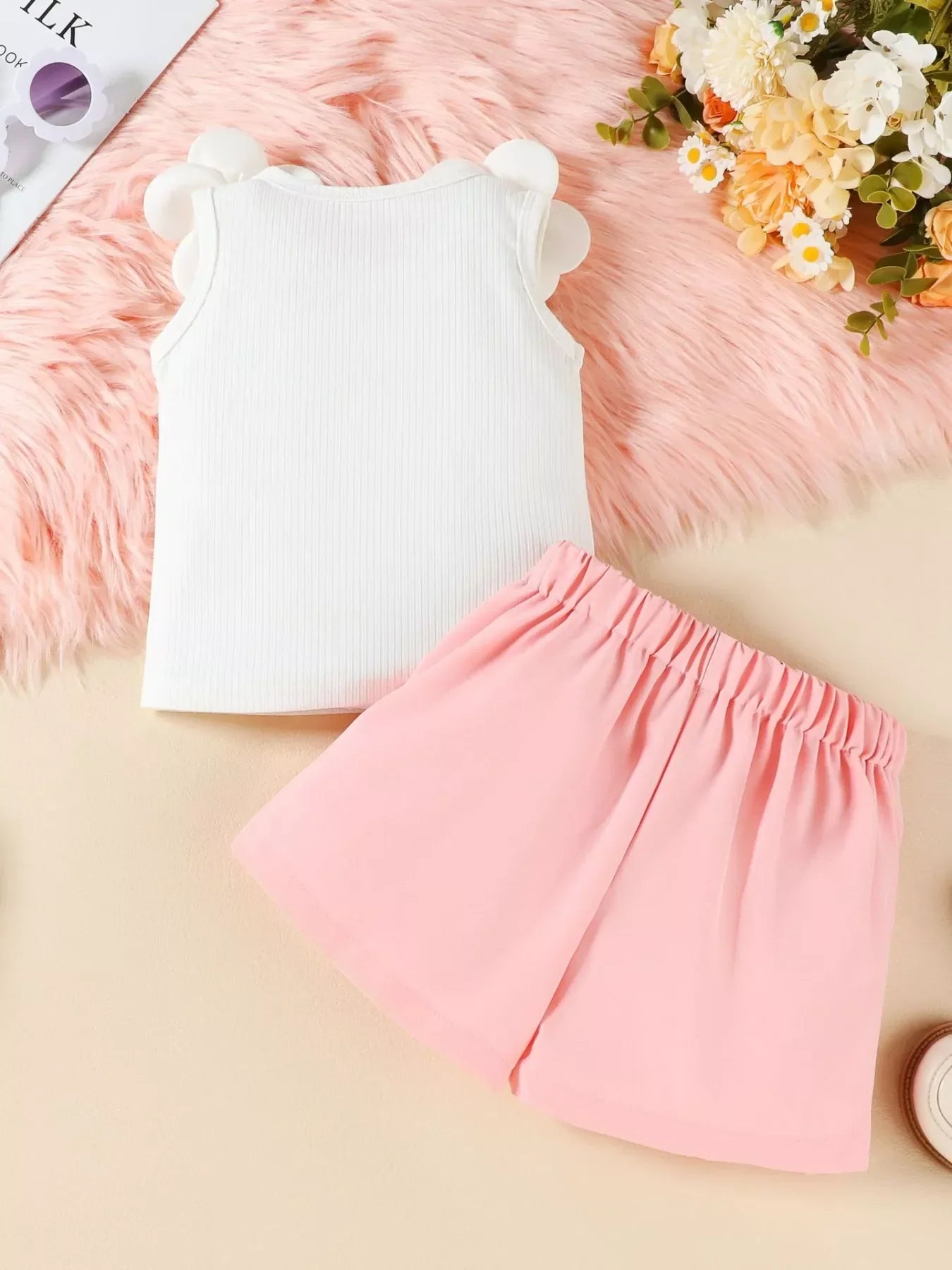 Children's Floral Top & Bow Skirt Set