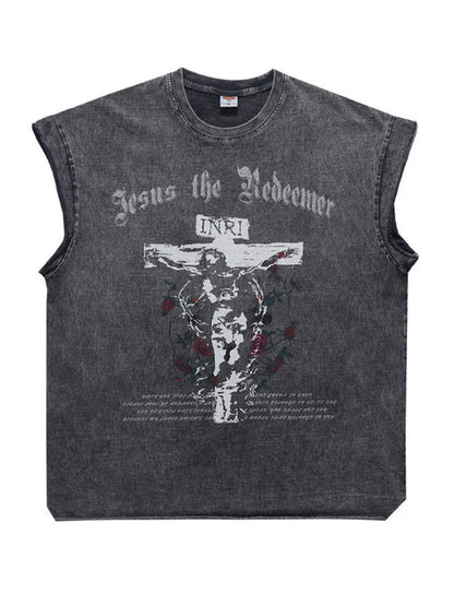 Men's Graphic Round Neck Tank Top