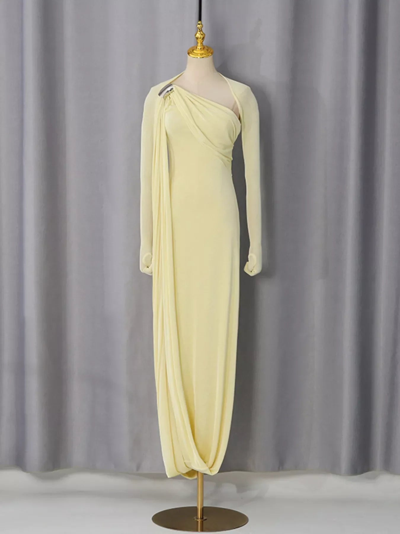 One-Shoulder Draped Maxi Dress