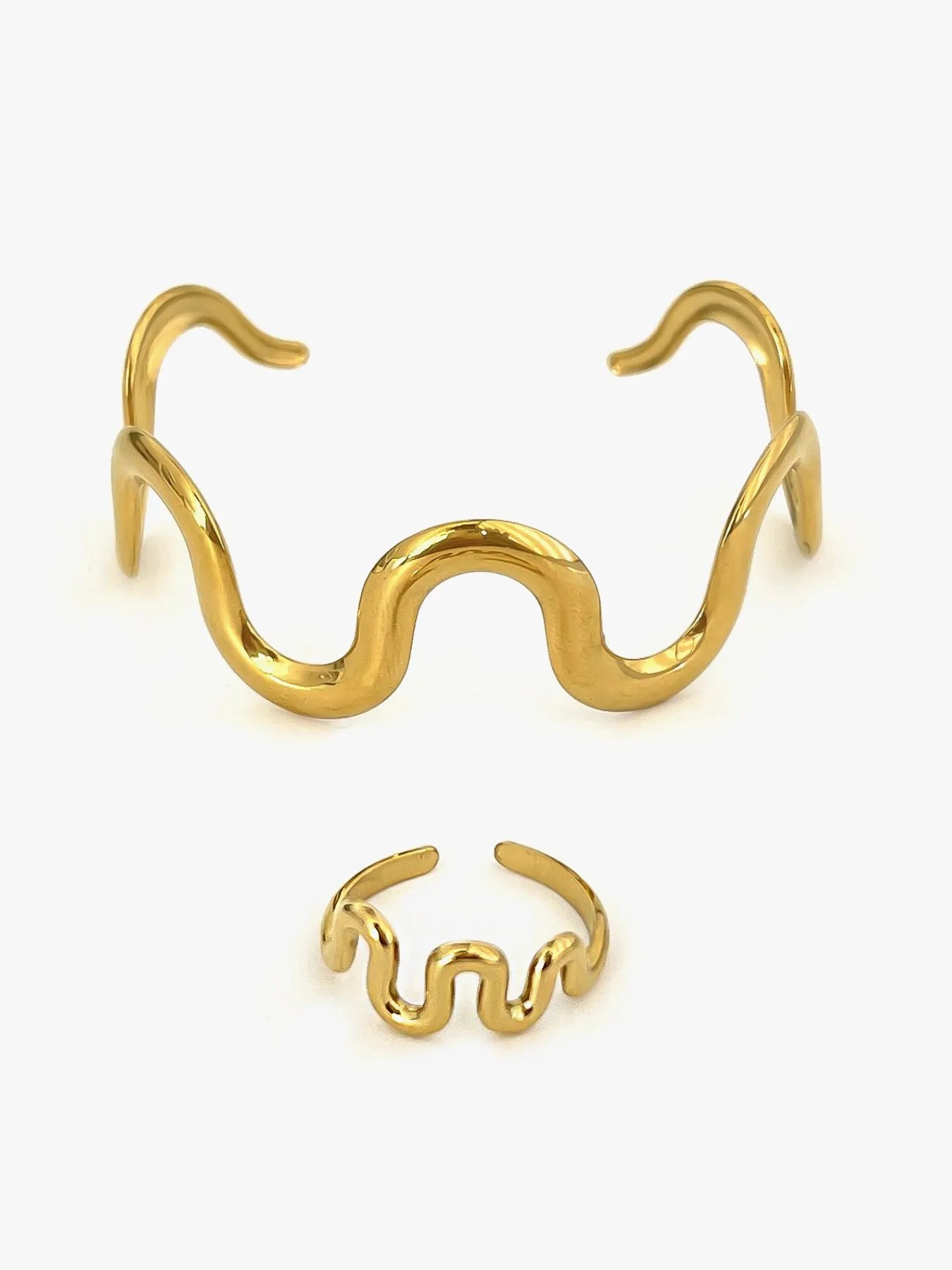 Wave Snake Design Bracelet Set