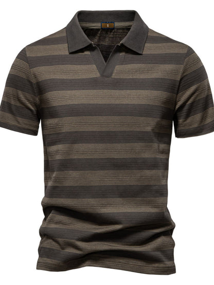 Men's Contrast Striped Polo