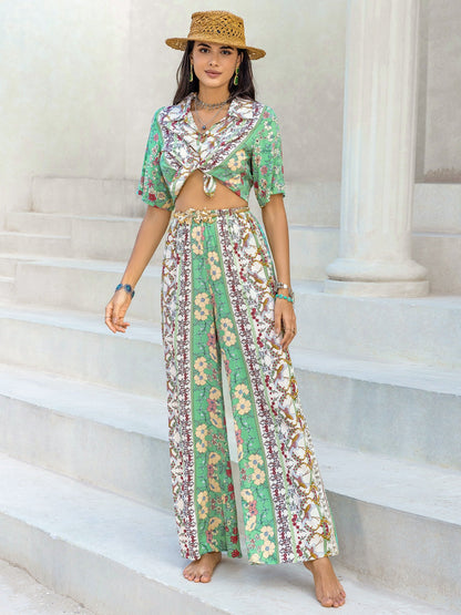 Floral Printed Pants Set