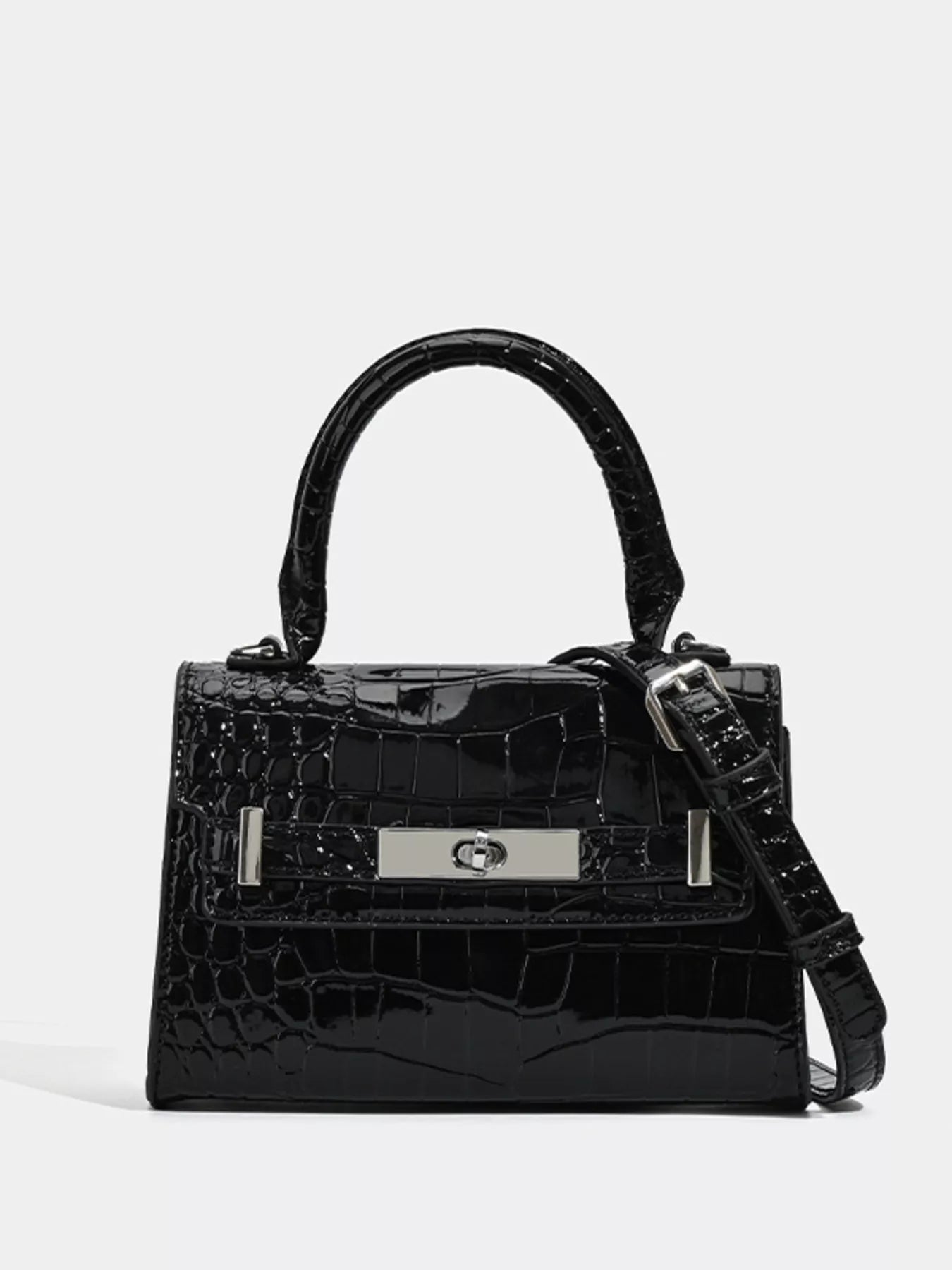 Croc-Embossed Handbag