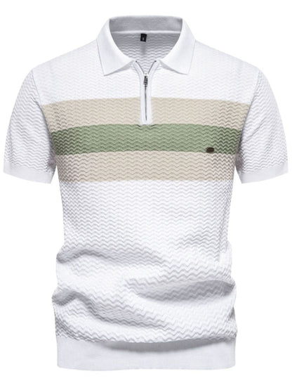 Men's Striped Texture Knit Polo