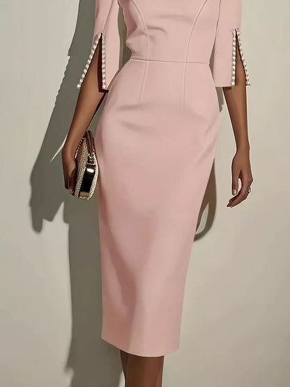 Slim-Fit Elegant Midi Dress