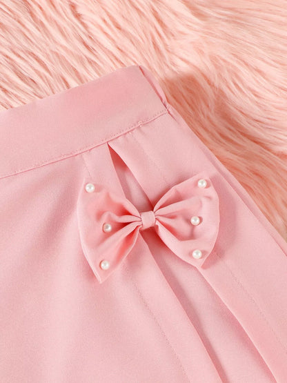 Children's Floral Top & Bow Skirt Set