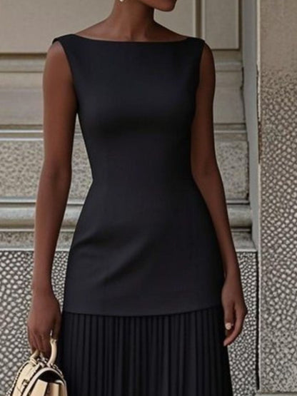 Sleeveless Pleated Maxi Dress