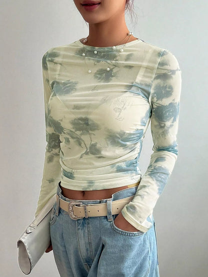 Floral Print Long Sleeve T-Shirt