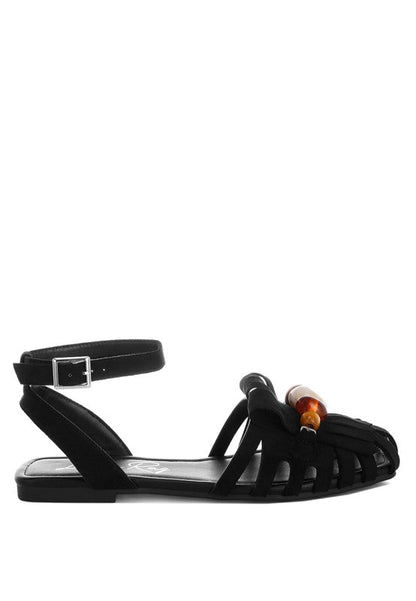 Corvina Bead Embellished Cut Work Flats