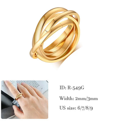 Triple Interlocked Promise Ring