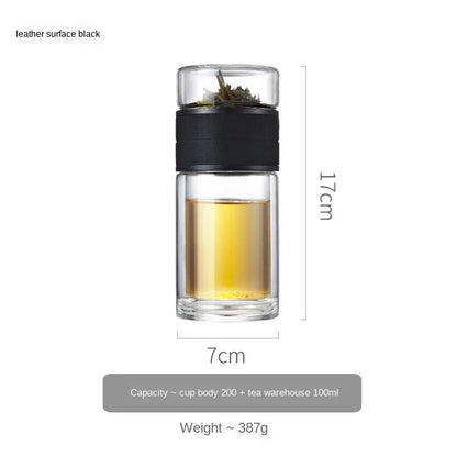 Portable Double Wall Glass Tea infuser Tumbler - MONLANE