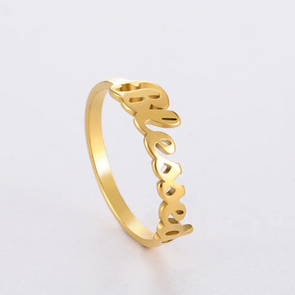 Stainless Steel Gold Color Couple Finger Ring