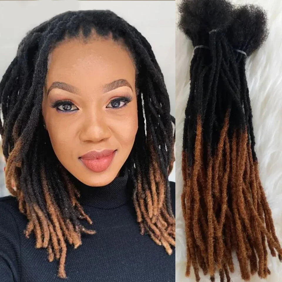 Human Hair Kinky Straight Crochet Locs 20/18inch