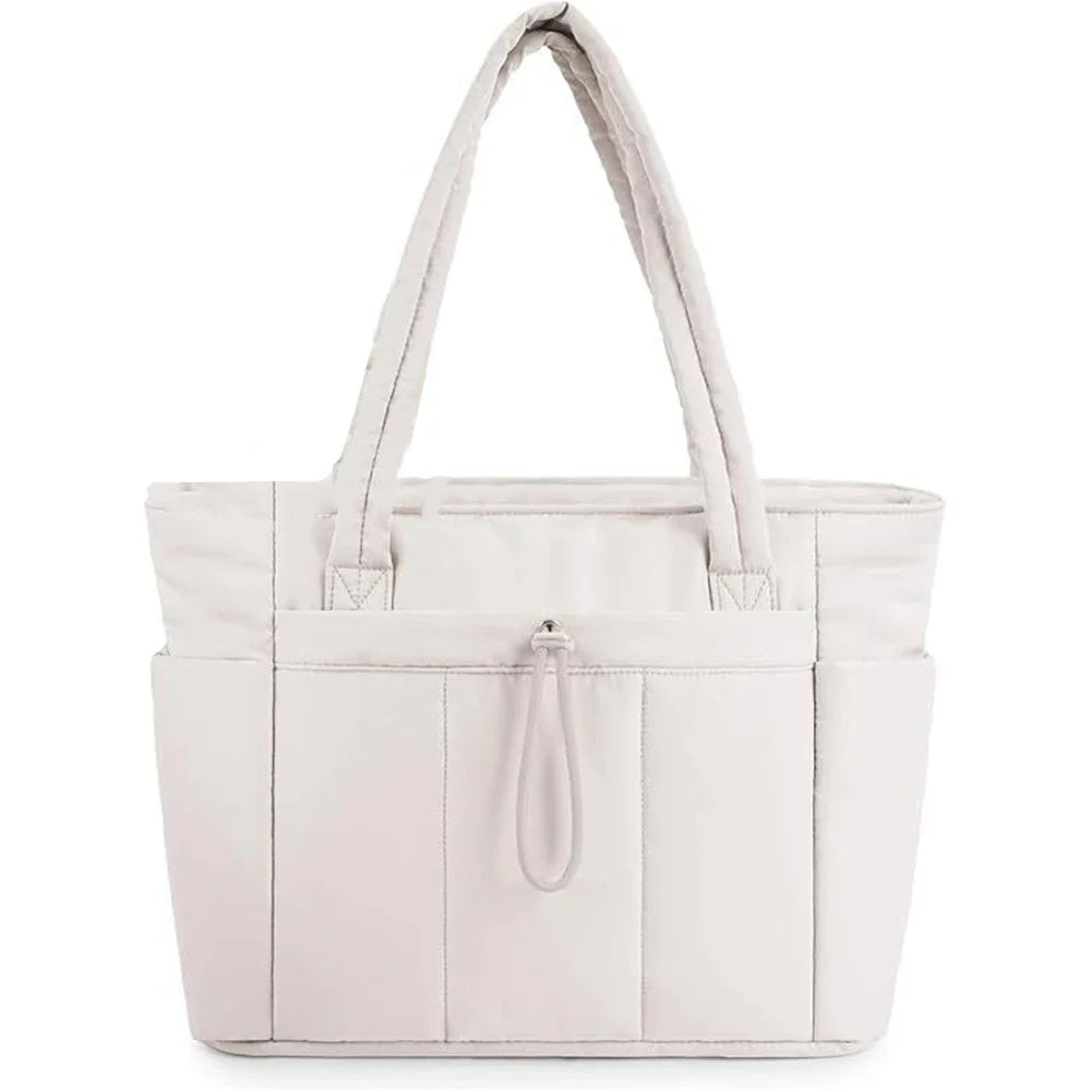 Tote with Cup Holder Laptop Compartment