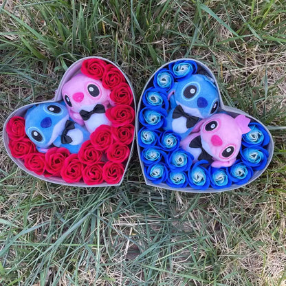 Anime Stitch Plush Doll Stuffed Animals Heart Gift Box