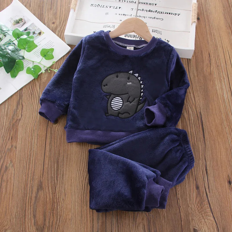2Pcs Cozy Kids Winter Pajamas