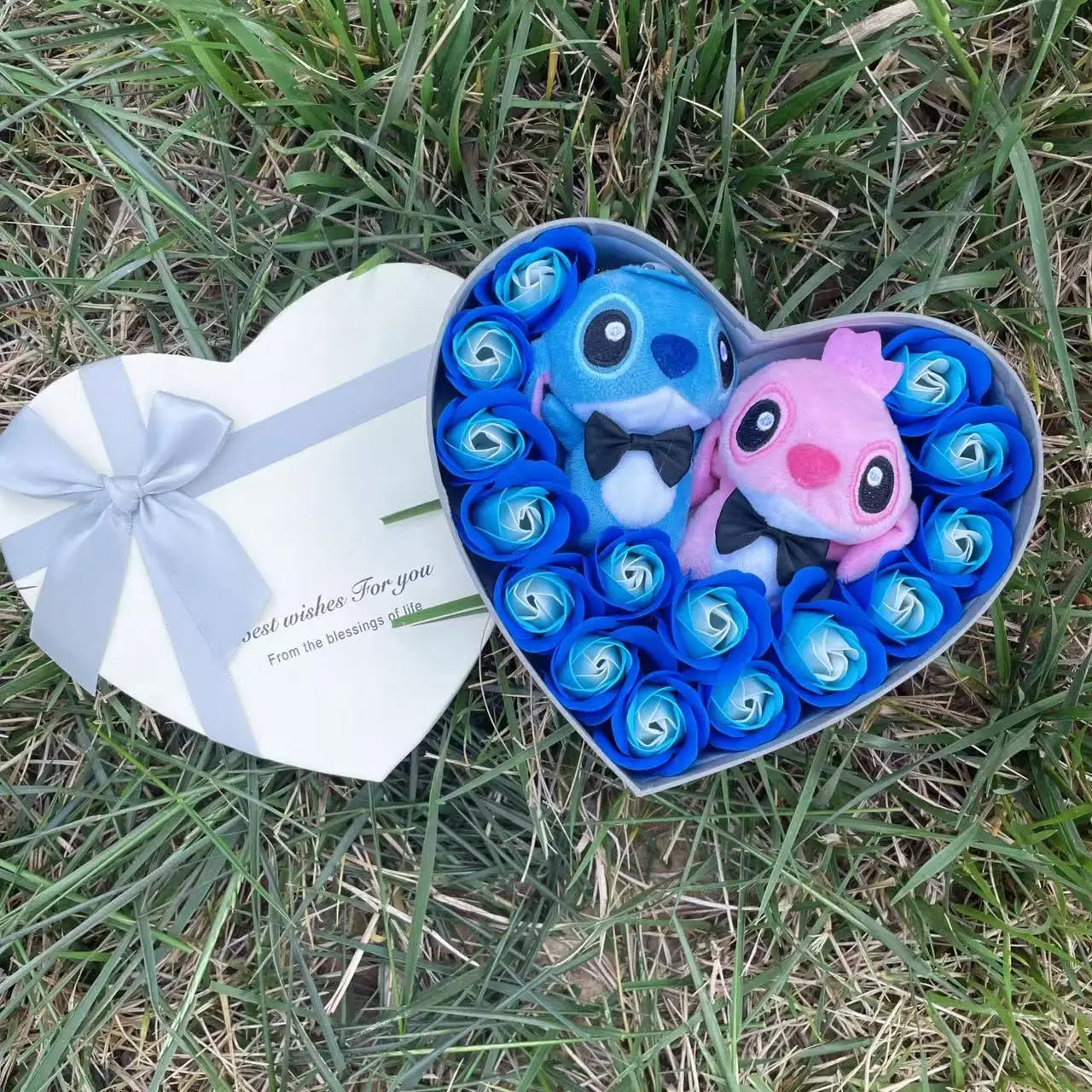 Anime Stitch Plush Doll Stuffed Animals Heart Gift Box