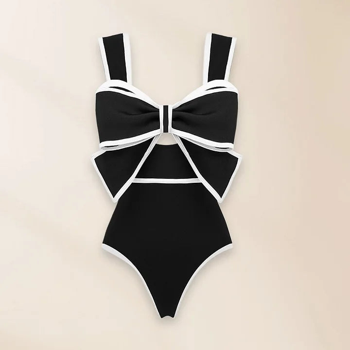 Red Retro One Piece Swimsuit - MONLANE