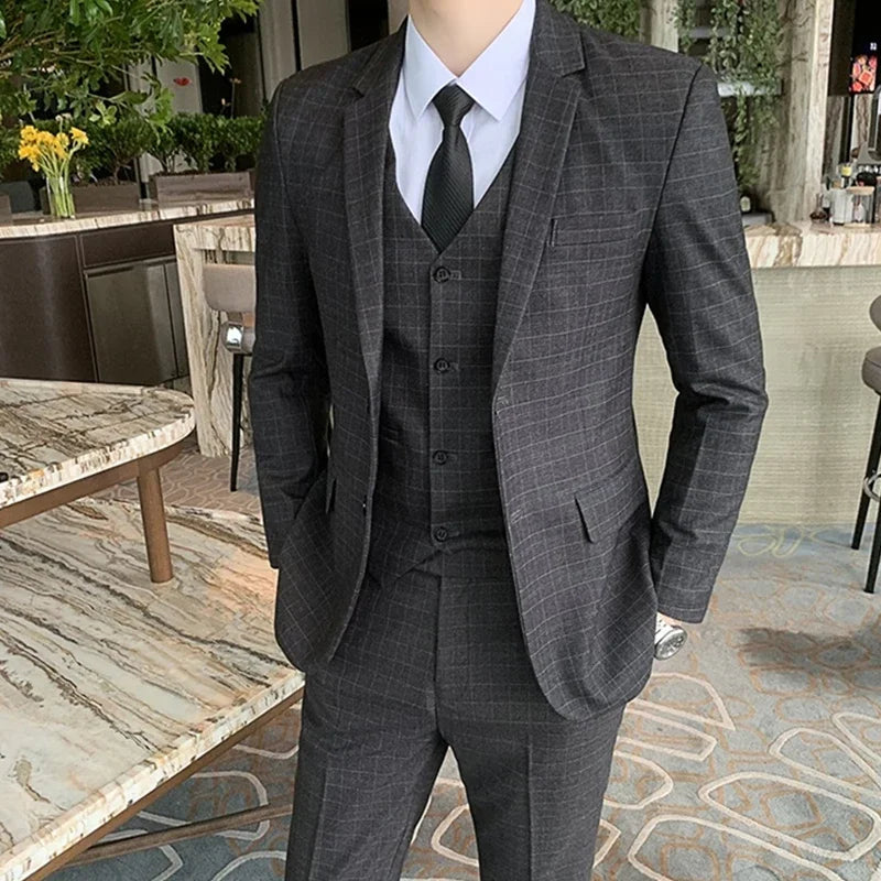 Men Dress Blazers 3 Piece Set