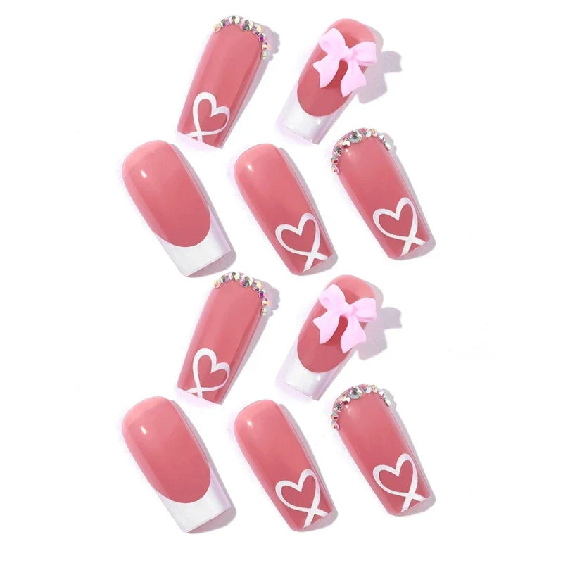 Chic Bow Tie Adorned Press On Nails