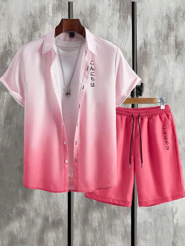 Short-sleeved Shirt casual Men's Suit