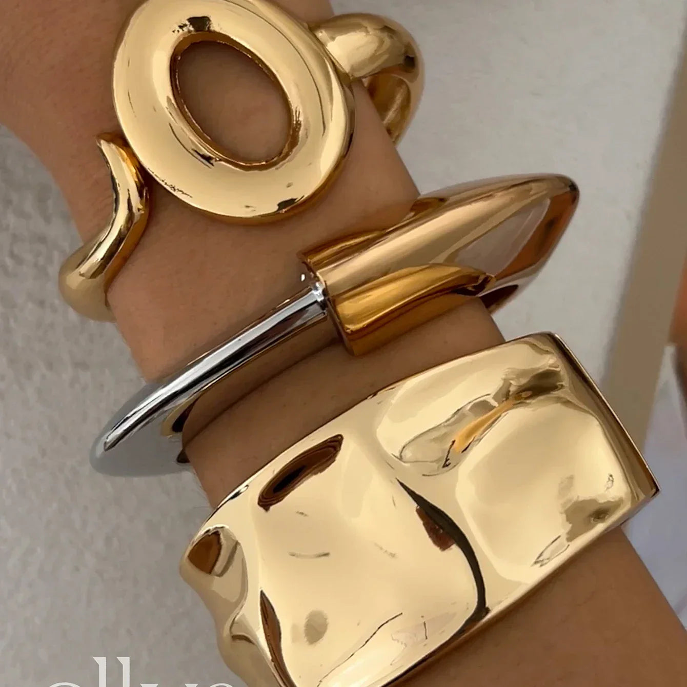 Ingemark Exaggerated Punk Irregular Wide Cuff Bangle