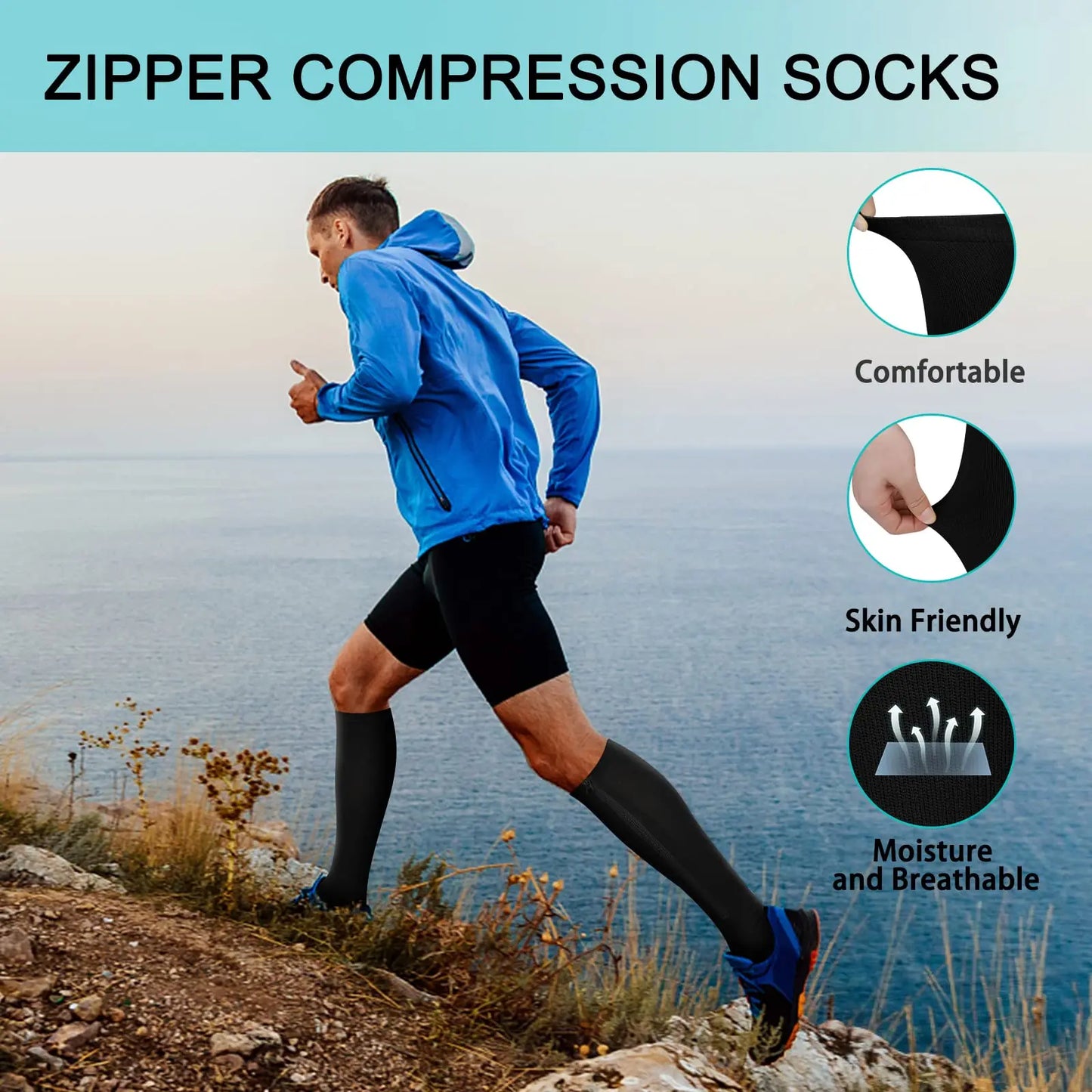 Medical Zipper Compression Socks - MONLANE