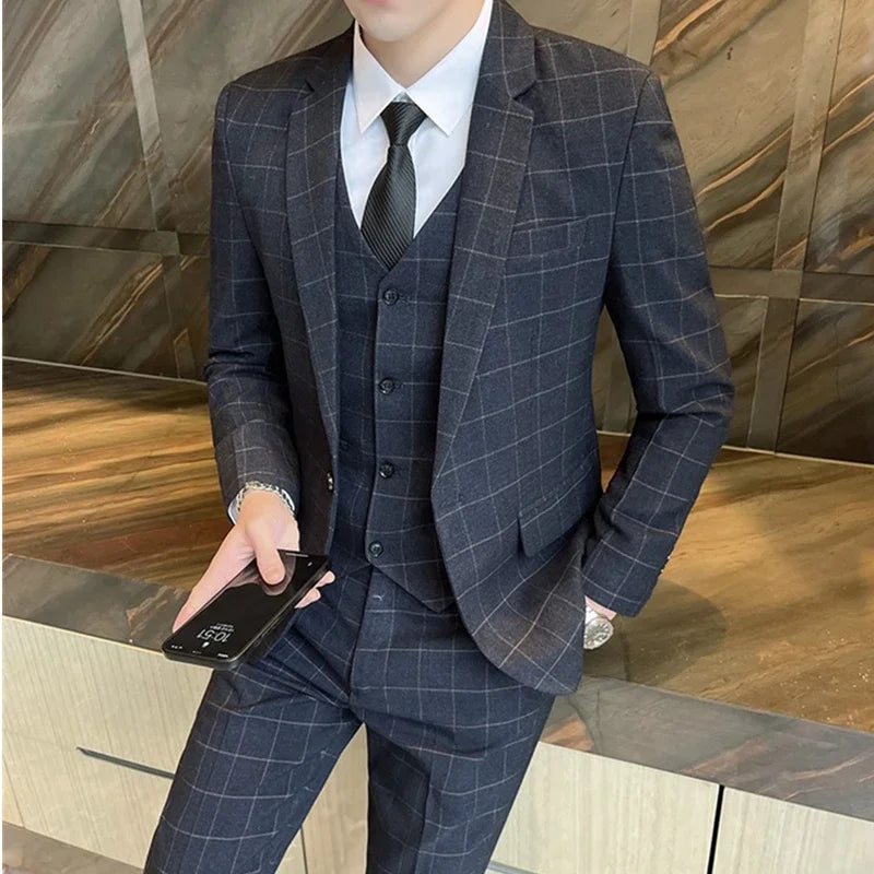 Men Dress Blazers 3 Piece Set