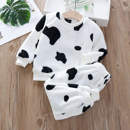 2Pcs Cozy Kids Winter Pajamas