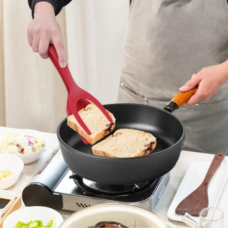 2 in1 Silicone Clip Spatula for Frying