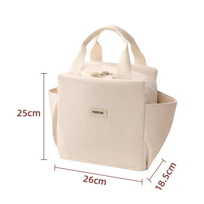 Corduroy Thermal Insulation Lunch Box