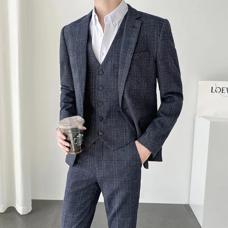 Men Dress Blazers 3 Piece Set