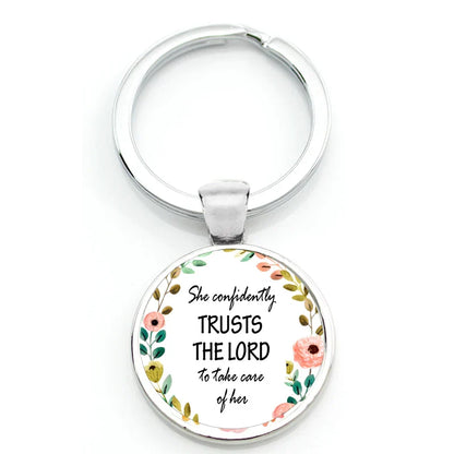 Keychain With Printed Bible Quote
