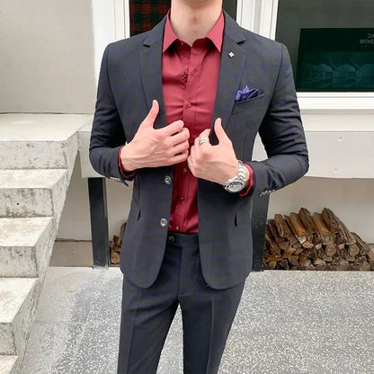Men Dress Blazers 3 Piece Set