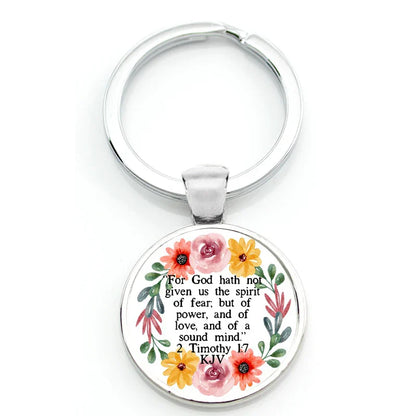 Keychain With Printed Bible Quote