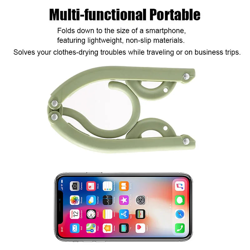 Folding Hanger With Clip Portable Storage Travel