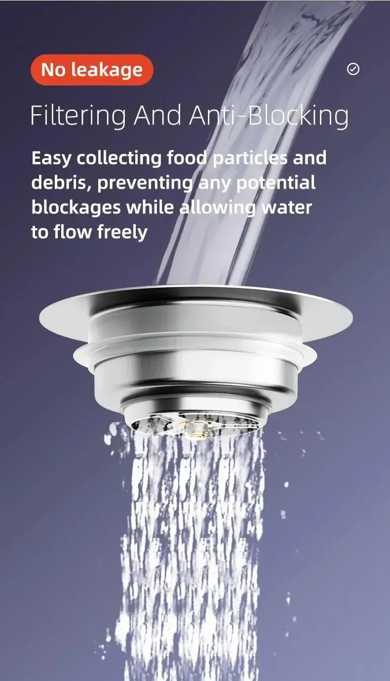 3-in-1 Stainless Steel Kitchen Sink Strainer
