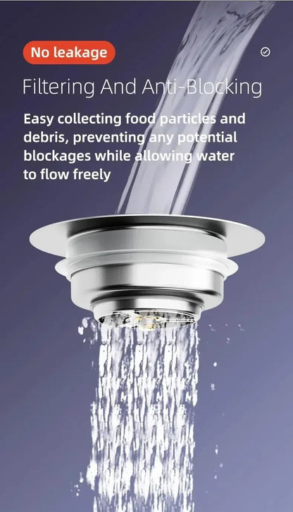 3-in-1 Stainless Steel Kitchen Sink Strainer