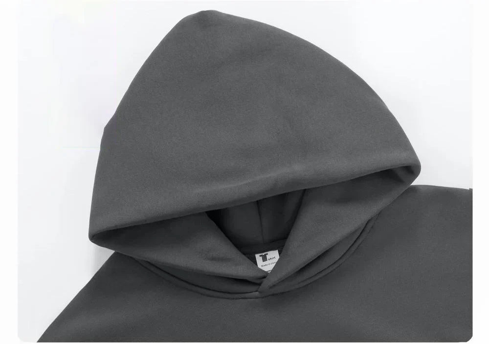 Casual Thick Solid Color Hoodies