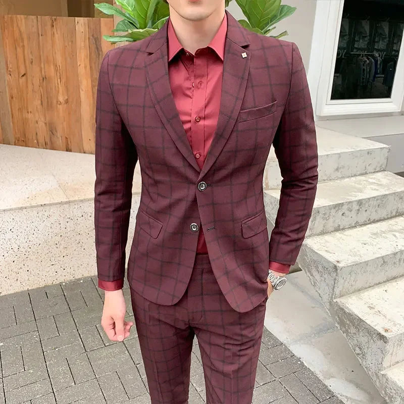 Men Dress Blazers 3 Piece Set