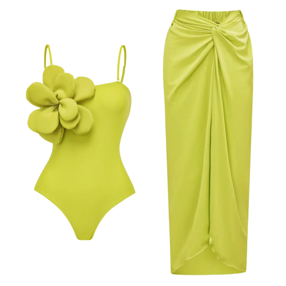 New Flower One Piece Luxury Swimsuit