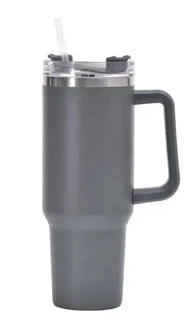 Insulated Tumbler with Handle and Straw